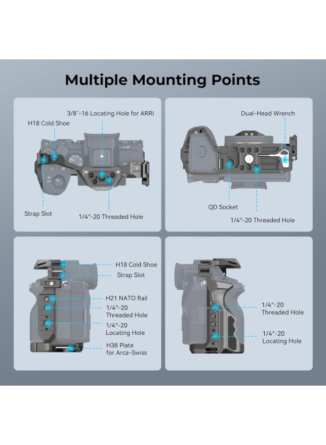 SMALLRIG HawkLock Quick Release Cage Kit for Sony Alpha 7R V/Alpha 7 IV/Alpha 7S III 4538 - Image 2